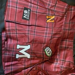 Red plaid mini skirt